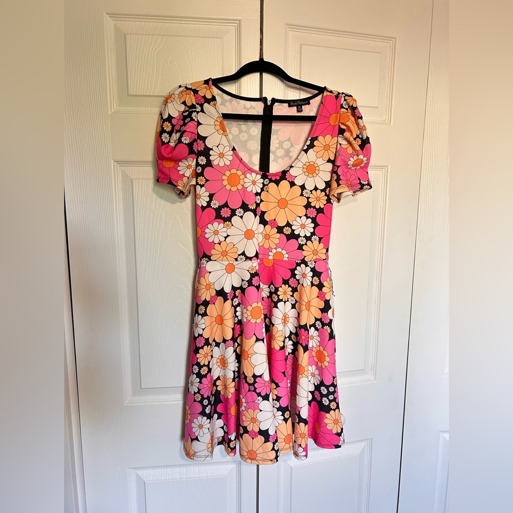 Floral Pink and Orange Dress
